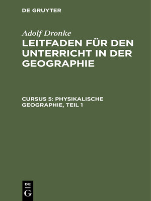 cover image of Physikalische Geographie, Teil 1